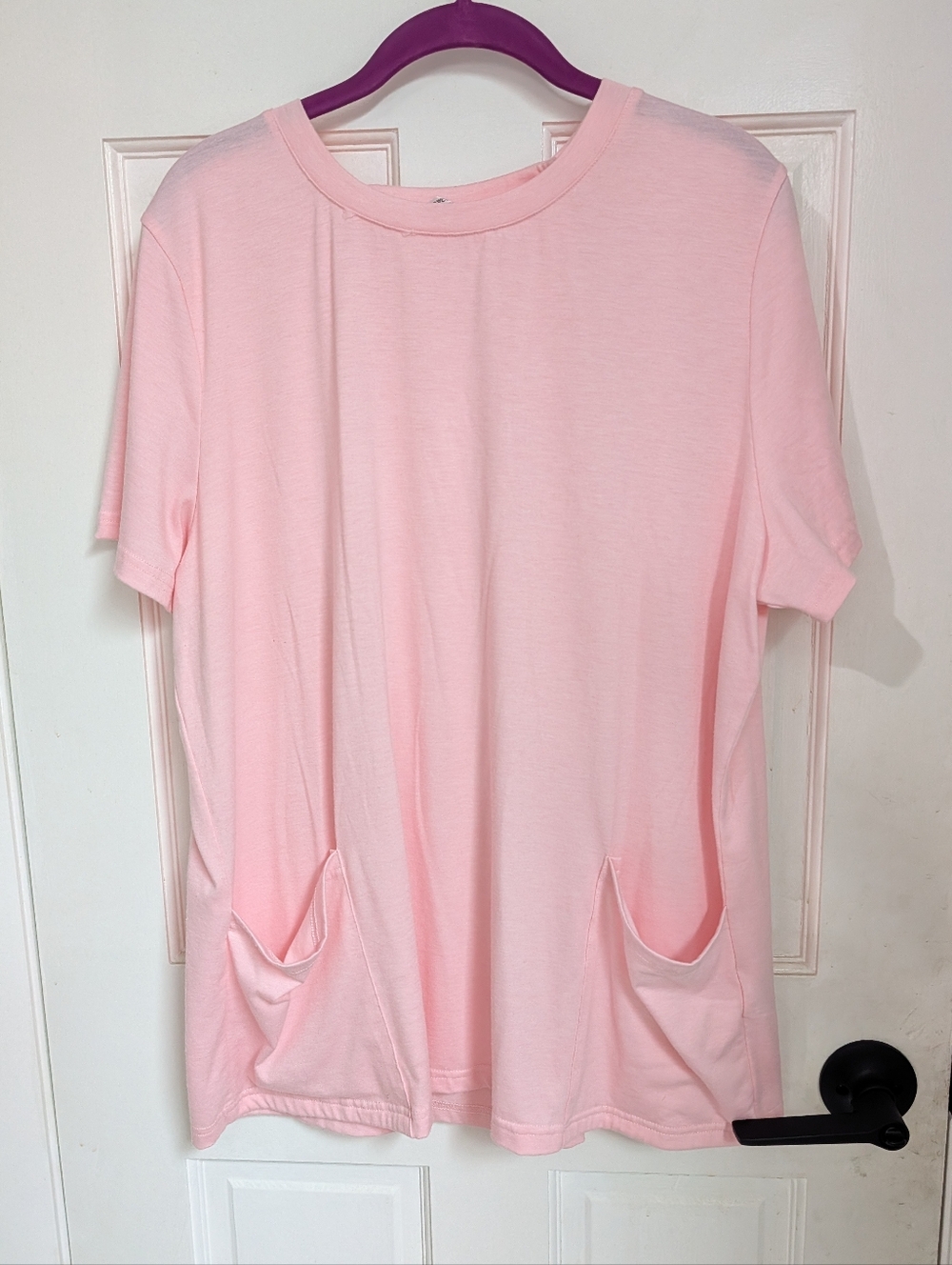 Post Surgery Tear Away Light Pink Short Sleeve Pocket Tee